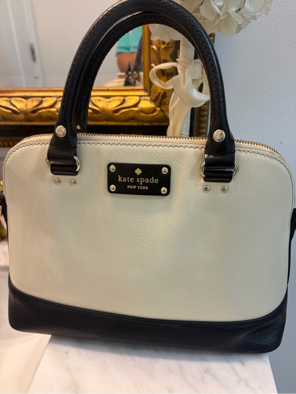 Kate Spade Cream Black Wellesley Rachelle Satchel - Picture 7 of 15
